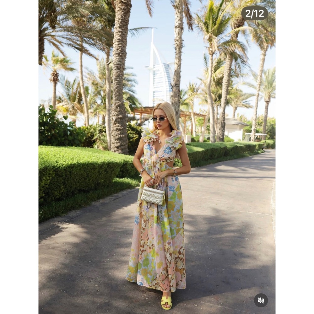 Zimmermann Patch Floral Pop Ruffle Sleeve Maxi Dress Size 1 US 6 - Picture 13 of 14